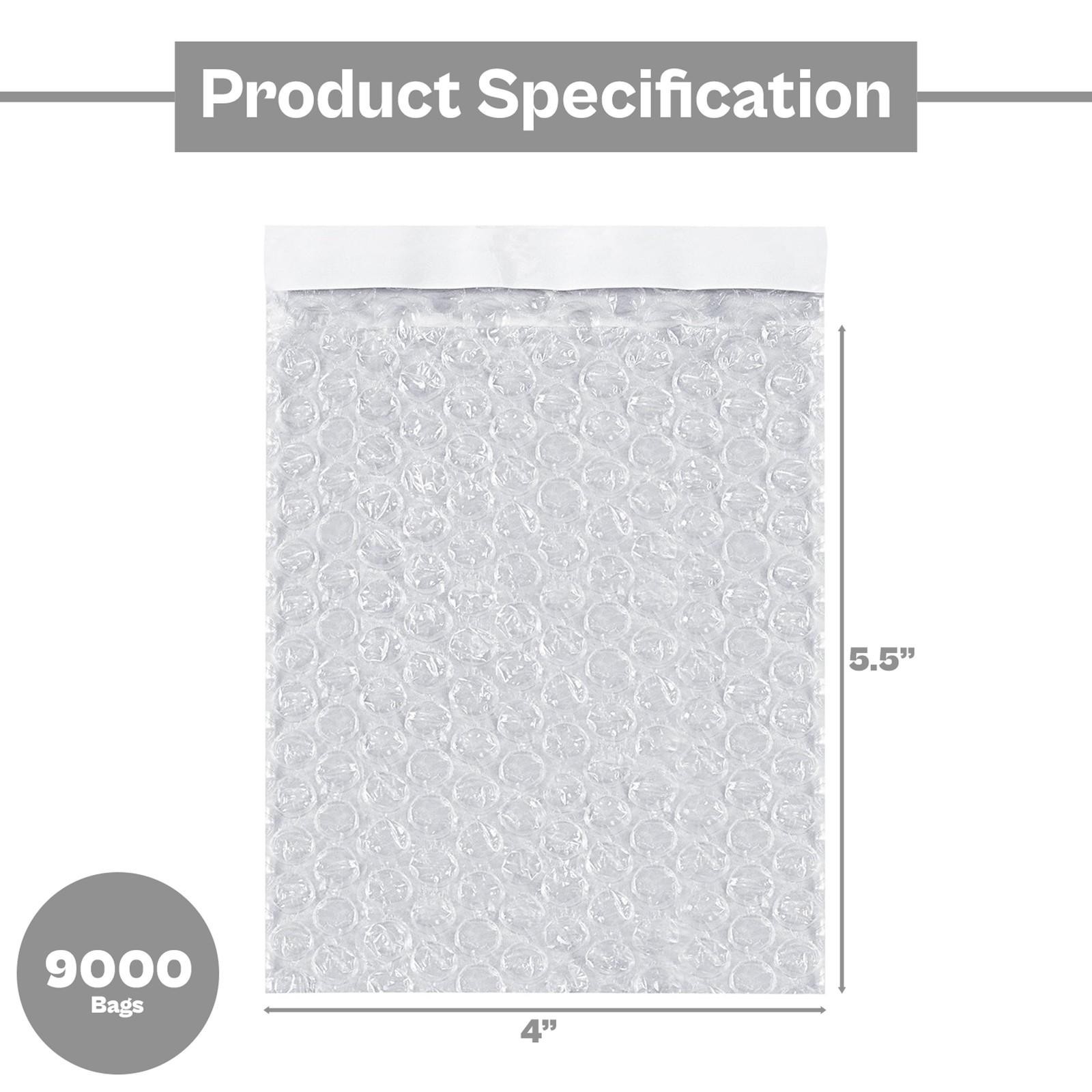 Bubble Out Bags 4″ x 5.5″ 70 Mic. Clear Lip & Tape Polyethylene 9000 Pieces