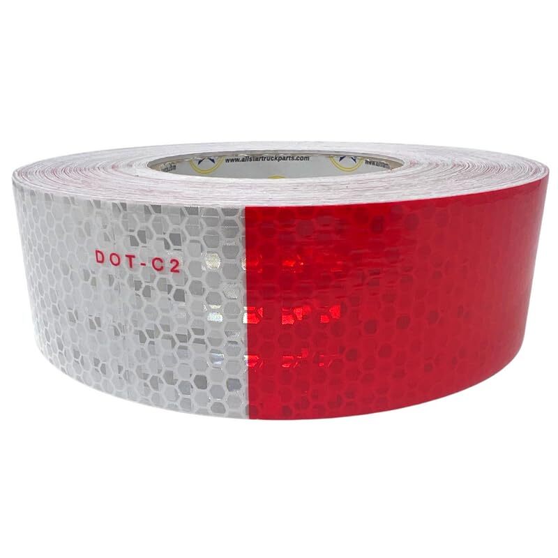 Conspicuity Tape DOT-C2 Reflective Truck Trailer Safety Red White: 1″/2″/3″ Wide