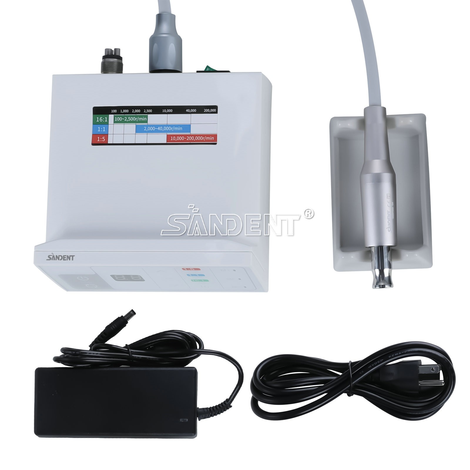 Dental Electric Handpiece Motor System LED Brushless Built-in 1:1 1:5 16:1 Modes