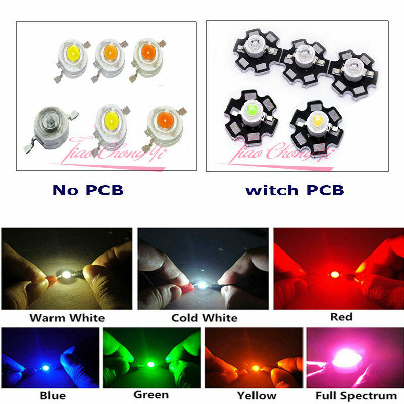 3W watts High Power SMD LED COB Chip Lights Beads White Red Blue Green With PCB