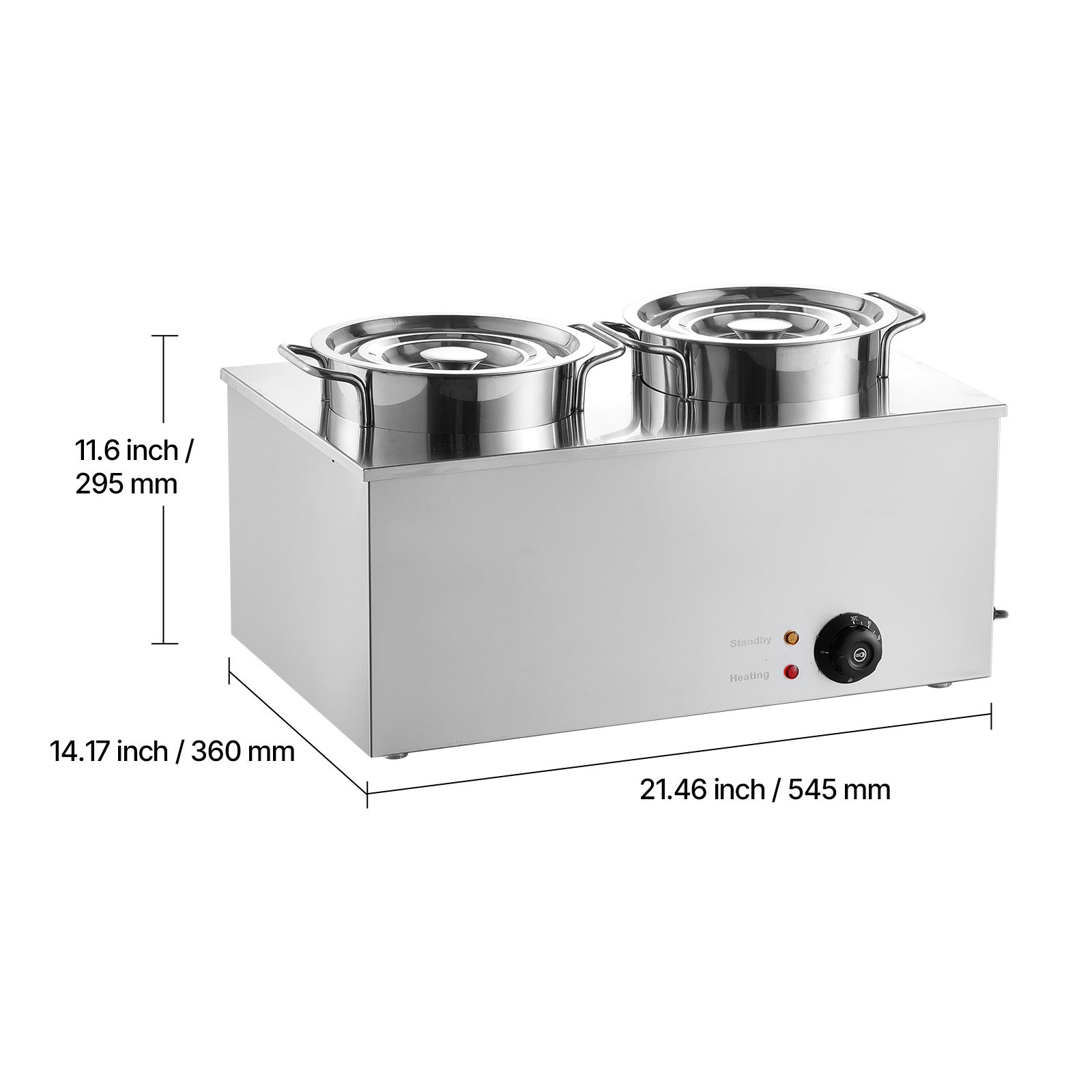 Uimoso Dual 6.34Qt Commercial Soup Warmer with Two Pots for Food Heating