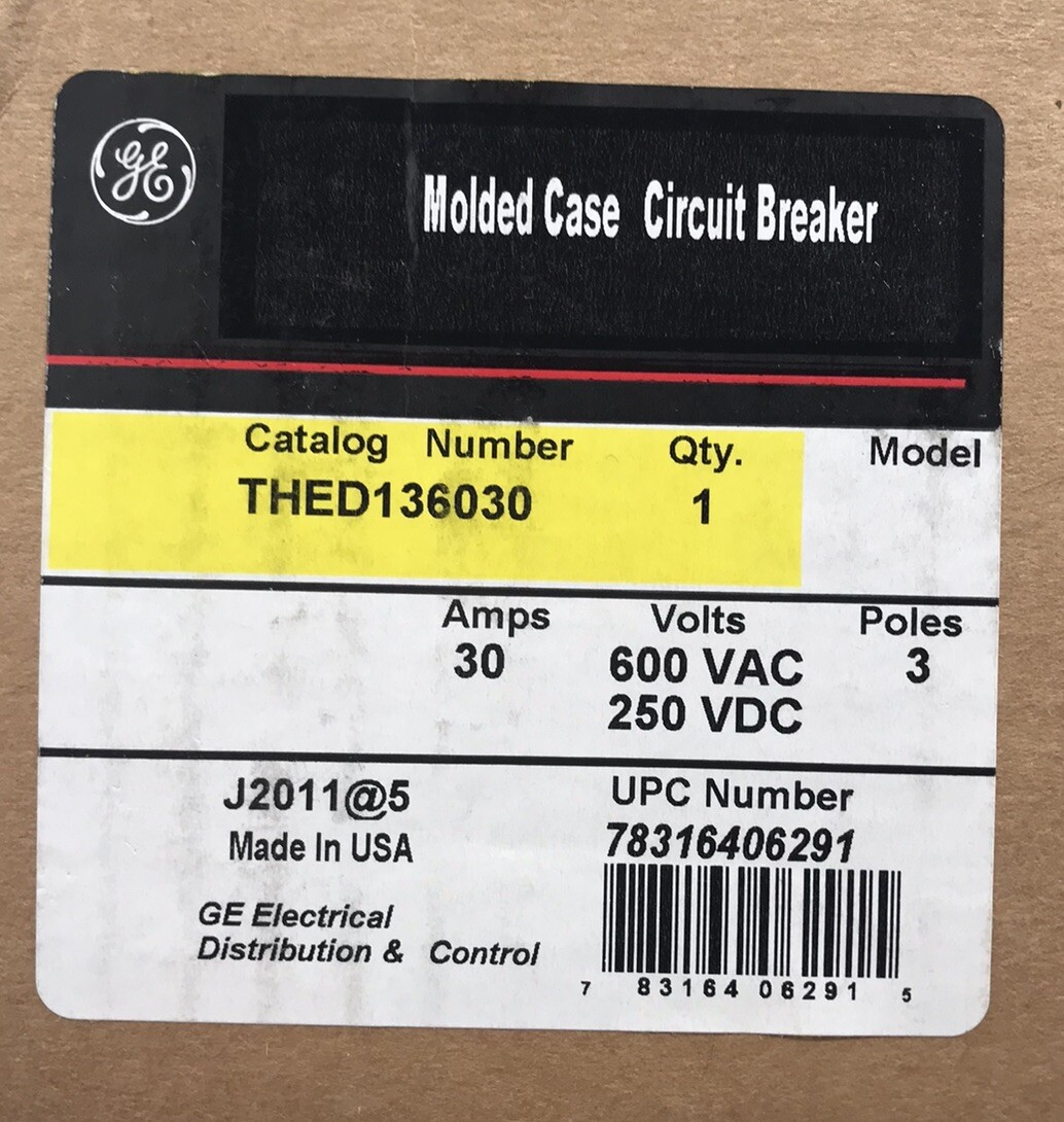 HOUSTON STOCK NEW GE THED136030 TYPE THED 30 AMP 600V FREE 2 DAY AIR BUY NOW