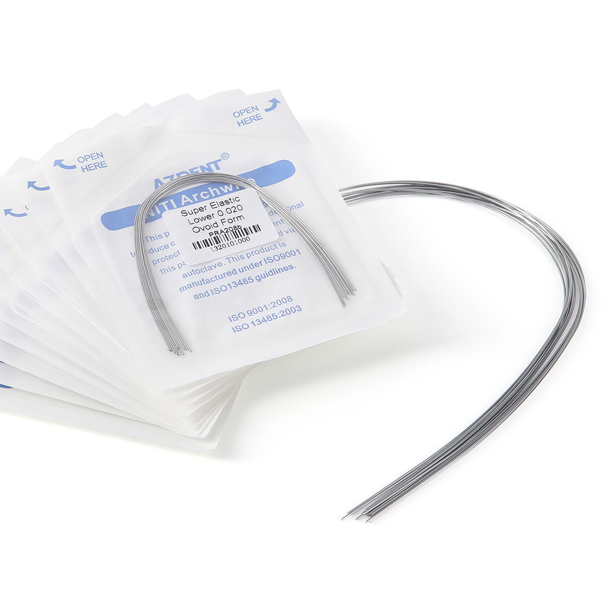 AZDENT Dental Super Elastic Round Arch Wires Niti/Stainless Steel Ovoid /Natural