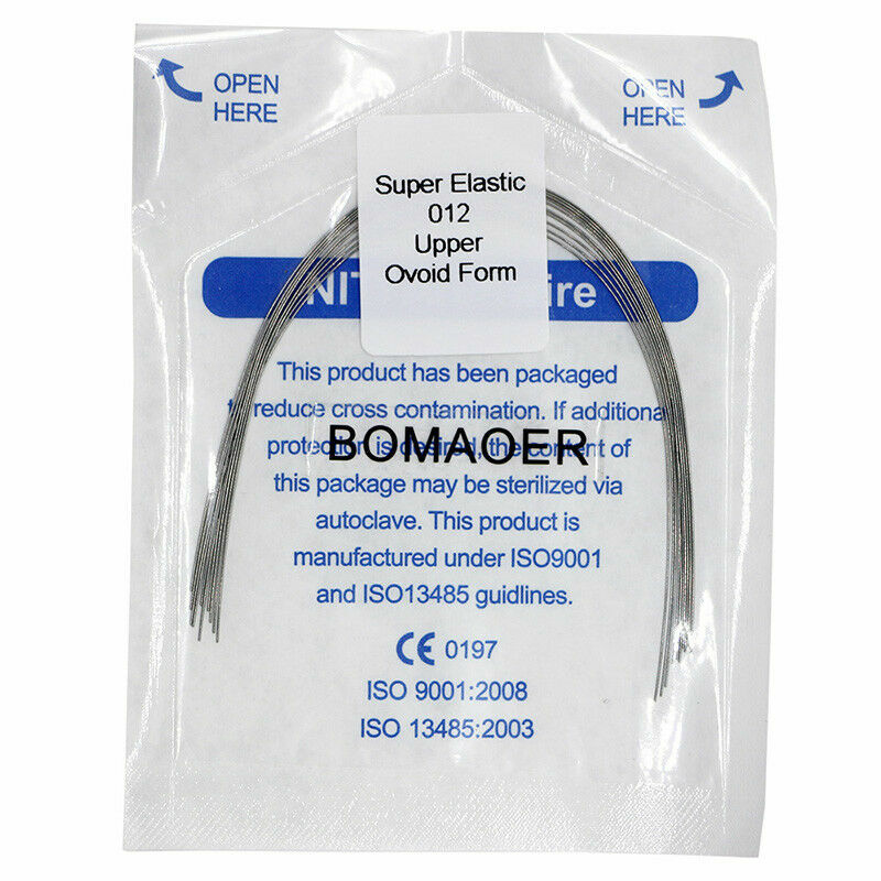100×Dental Orthodontic Super Nickel Titanium Elastic Arch Wire Round 012 upper