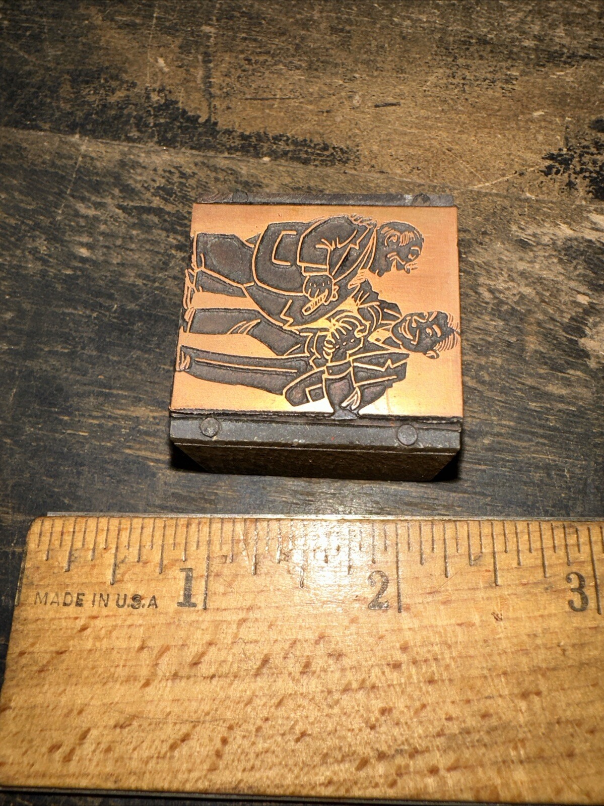 Print Block ( 2 Men Shaking Hands & Smiling Dealmaking ) Copper Face