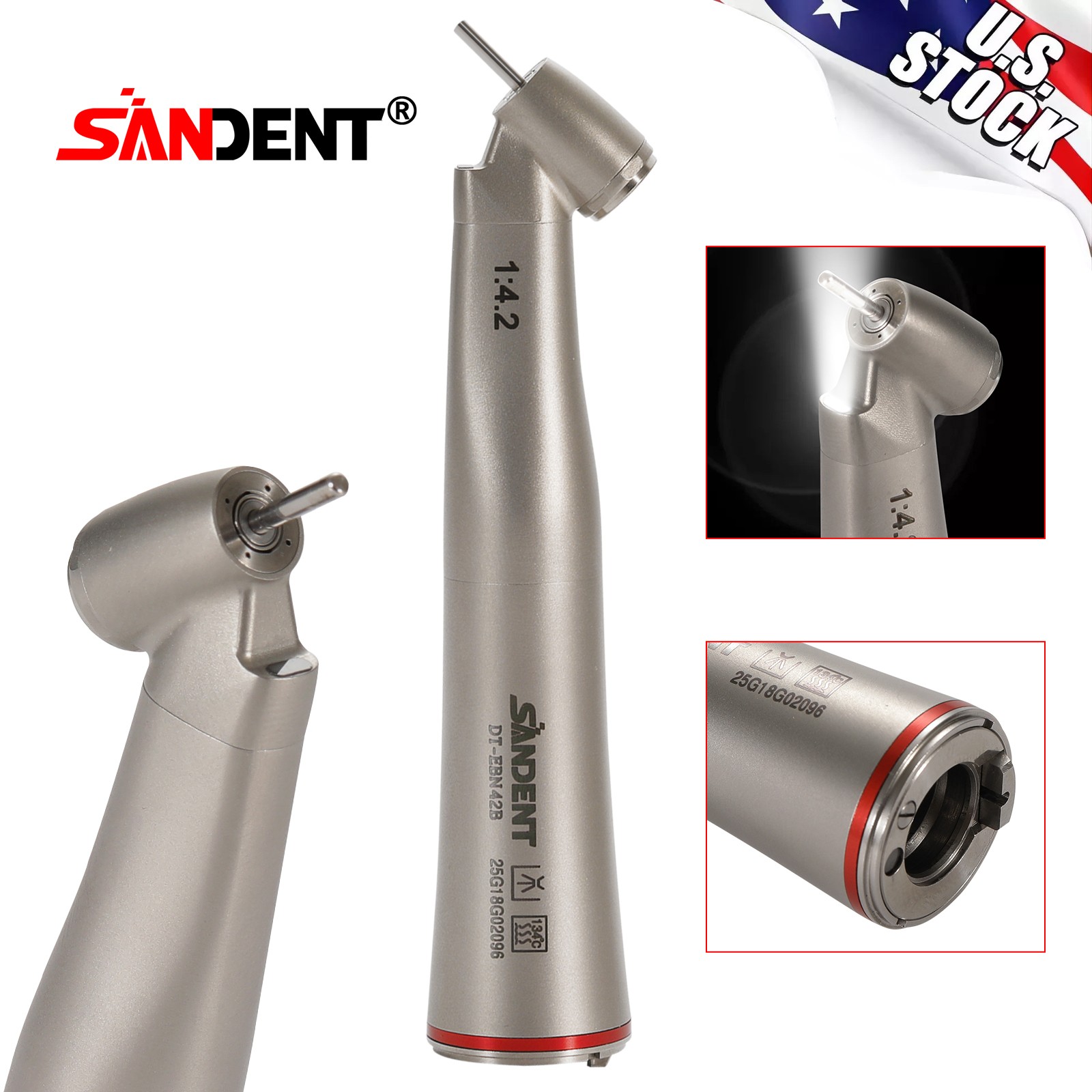 SANDENT Dental Brushless LED Electric Micro Motor 1:4.2 LED Handpiece