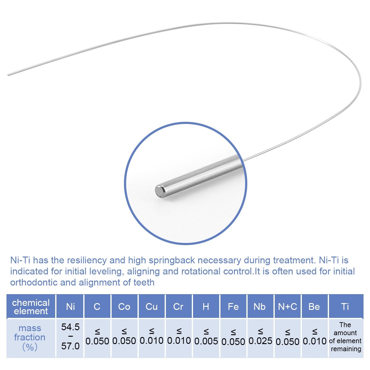 10X AZDENT Dental Orthodontic Super Elastic Niti Reverse Curve Round Arch Wires