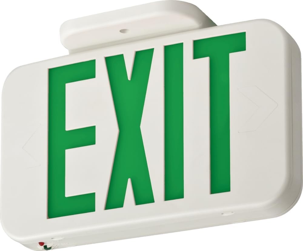 LED Exit Sign – Switchable Red & Green, Thermoplastic Design, Listed