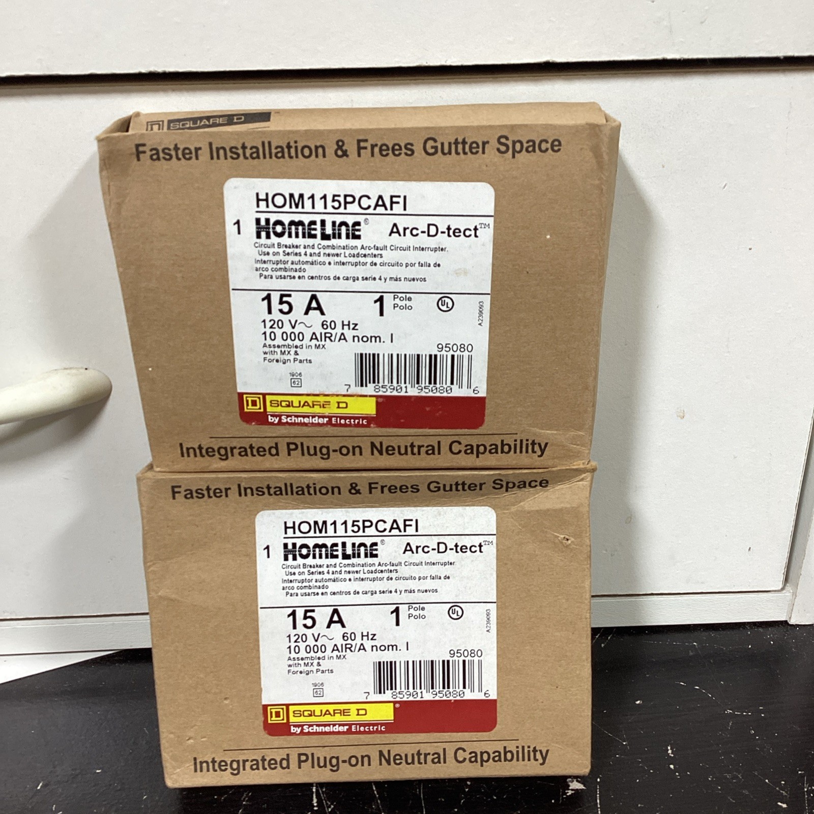 Square D Homeline Arc-D-Tect Breakers 15A HOM115PCAFI (set of 2) NEW
