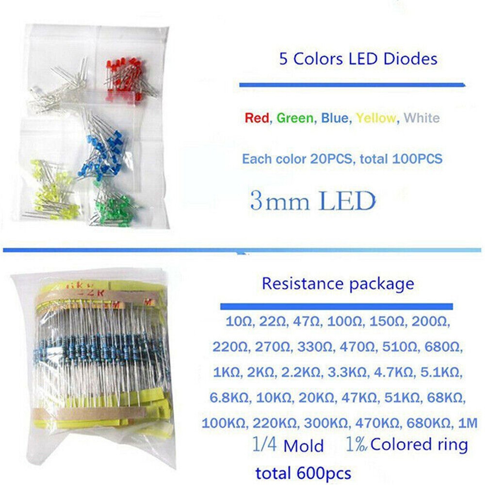 1390pcs/Set Electronic Components Kit Basic Electronics Transistors Assortment