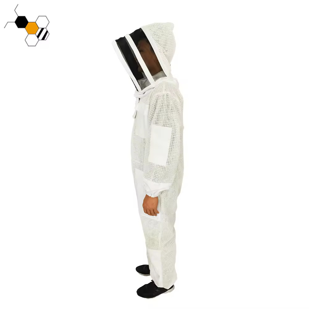 3 Layer Ultra Ventilated bee beekeeping Suit Astronaut Veil w/ Goat Skin Gloves