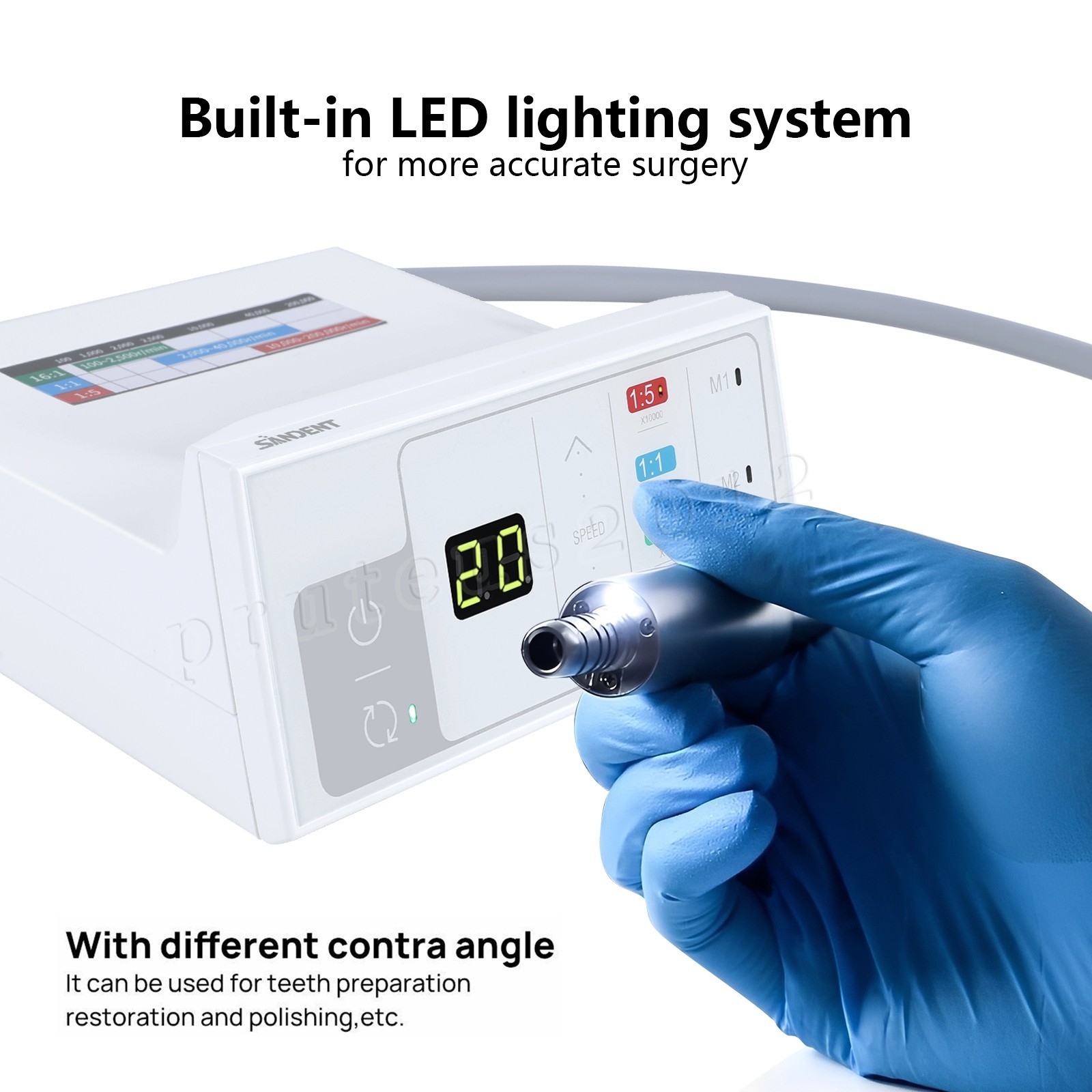 Dental Electric Micro Motor 1:1 1:5 16:1 1:4.2 LED Contra Angle Handpiece