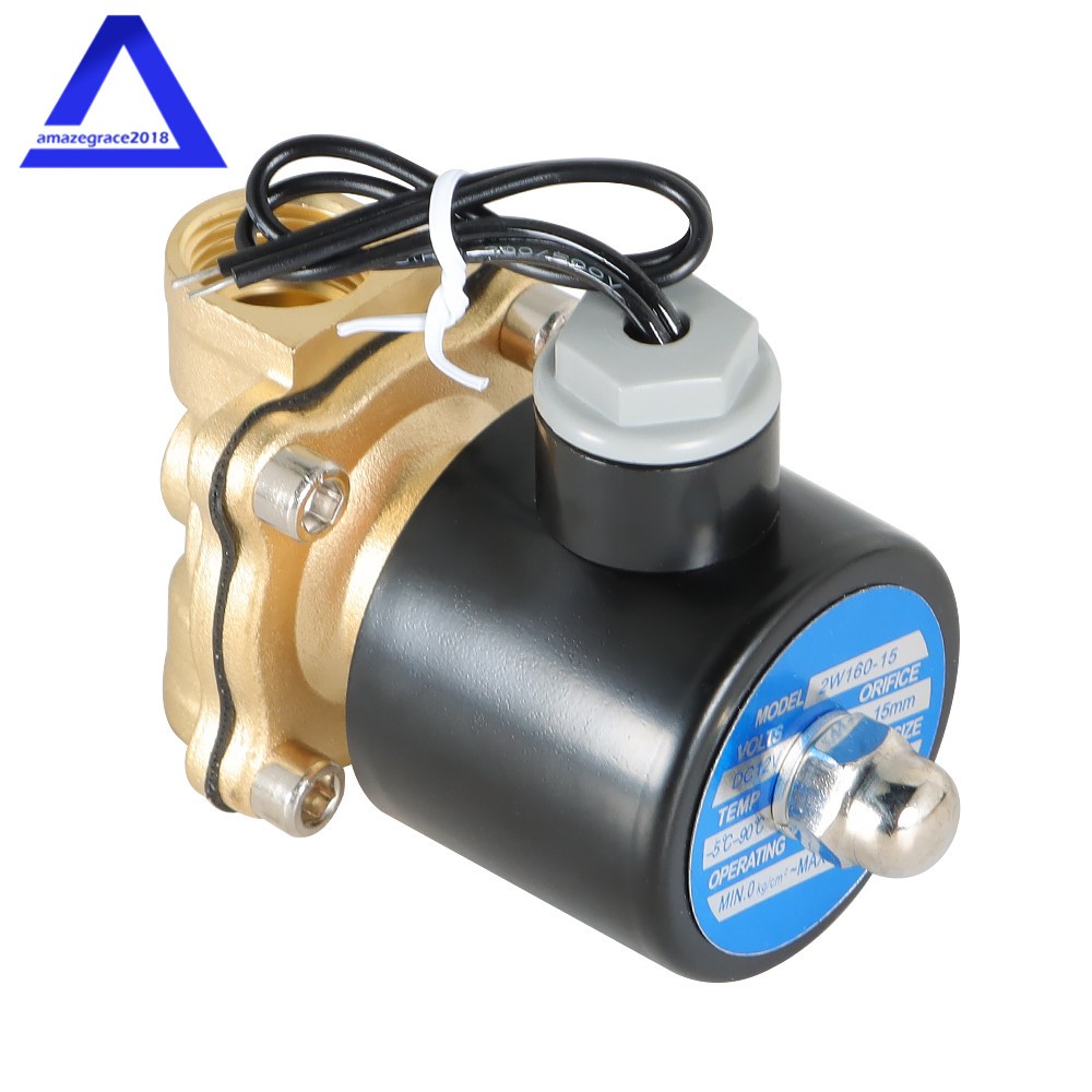 1/2 inch 12V DC Brass Electric Solenoid Valve NPT Gas Water Air Normally Closed