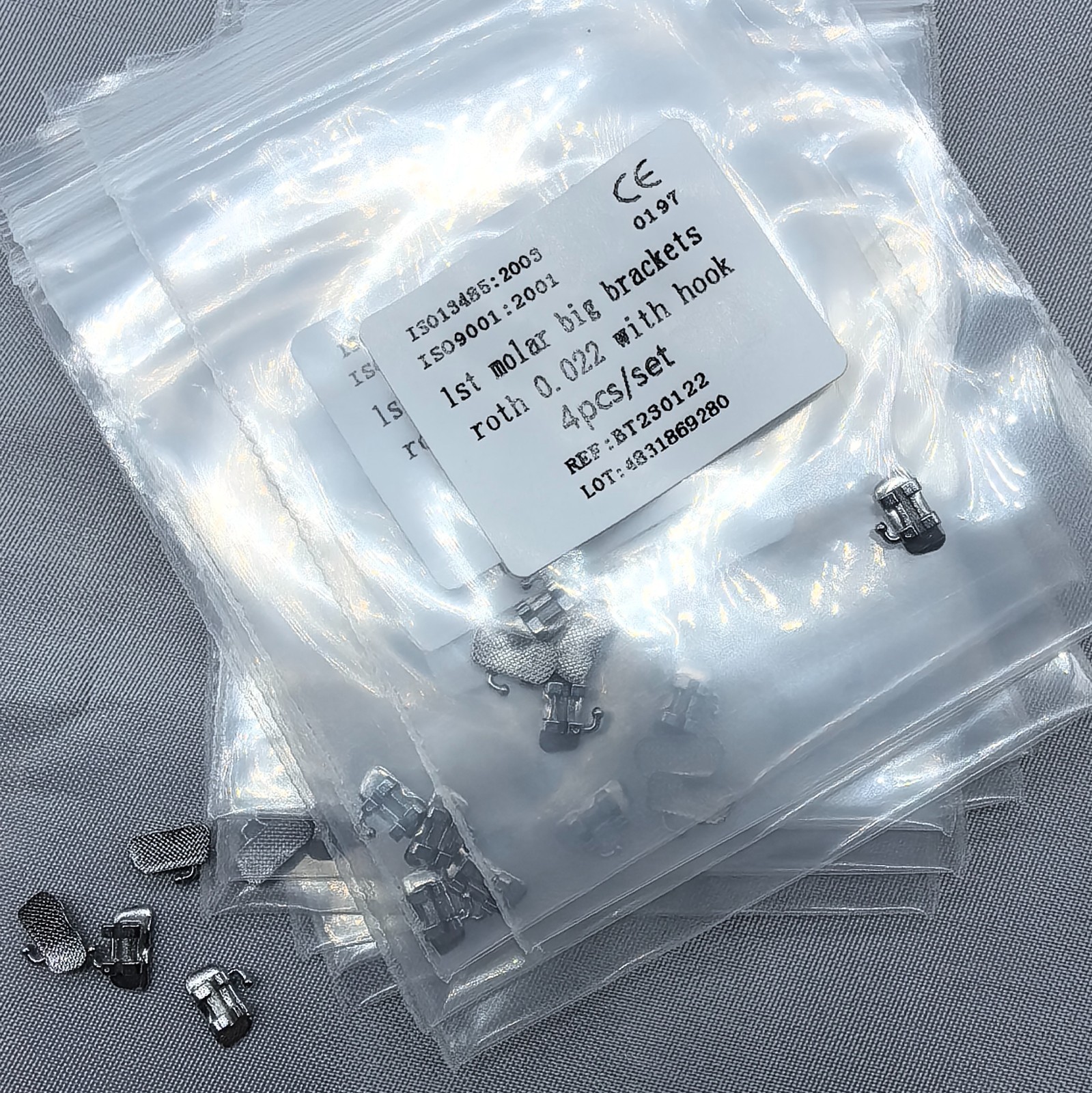 50Kits Dental 1st Brackets Molar Wide Big Bracket Orthodontic Edgewise MBT 022 H