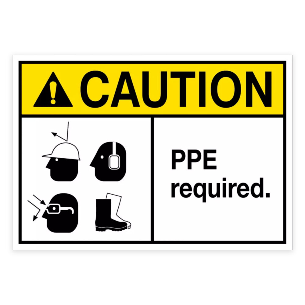 PPE Required Decal Door Window Wall Sticker PPE Required Sticker