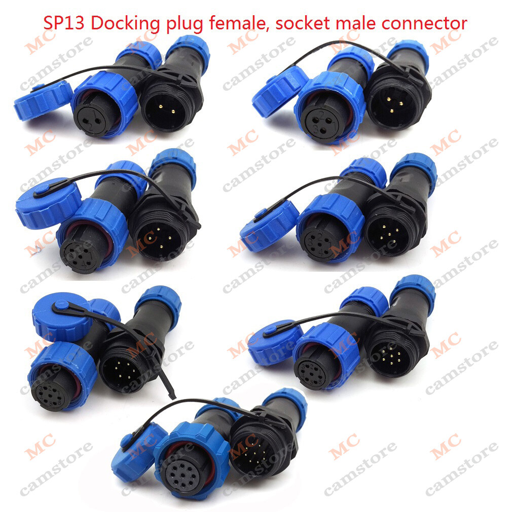 SP13 IP68 Waterproof 2 3 4 5 6 7 9 pin Plug and Socket Cable Connector Aviation