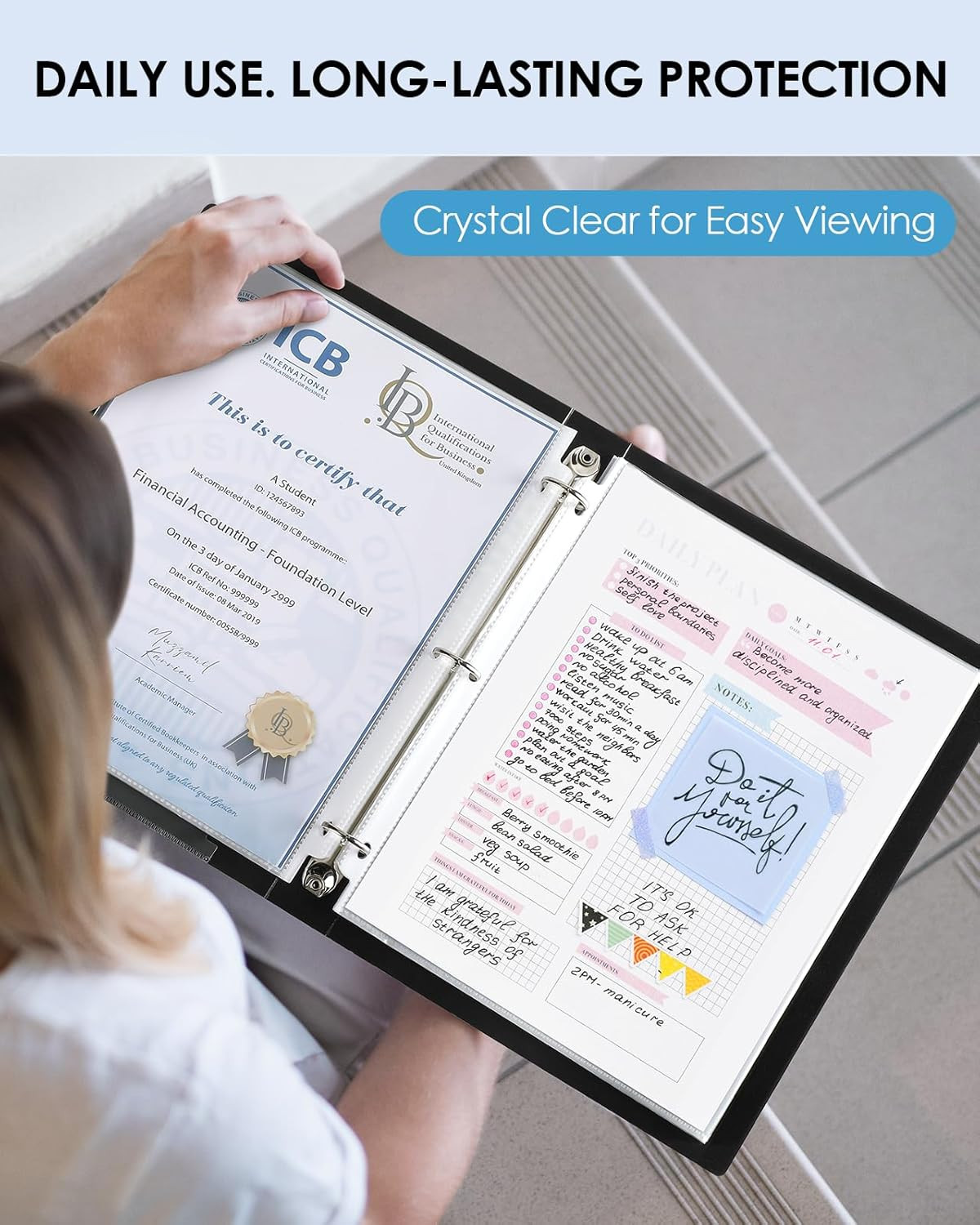 Heavy Duty Sheet Protectors 8.5 X 11 Inch, 3 Mil Thick Clear Page Protector for