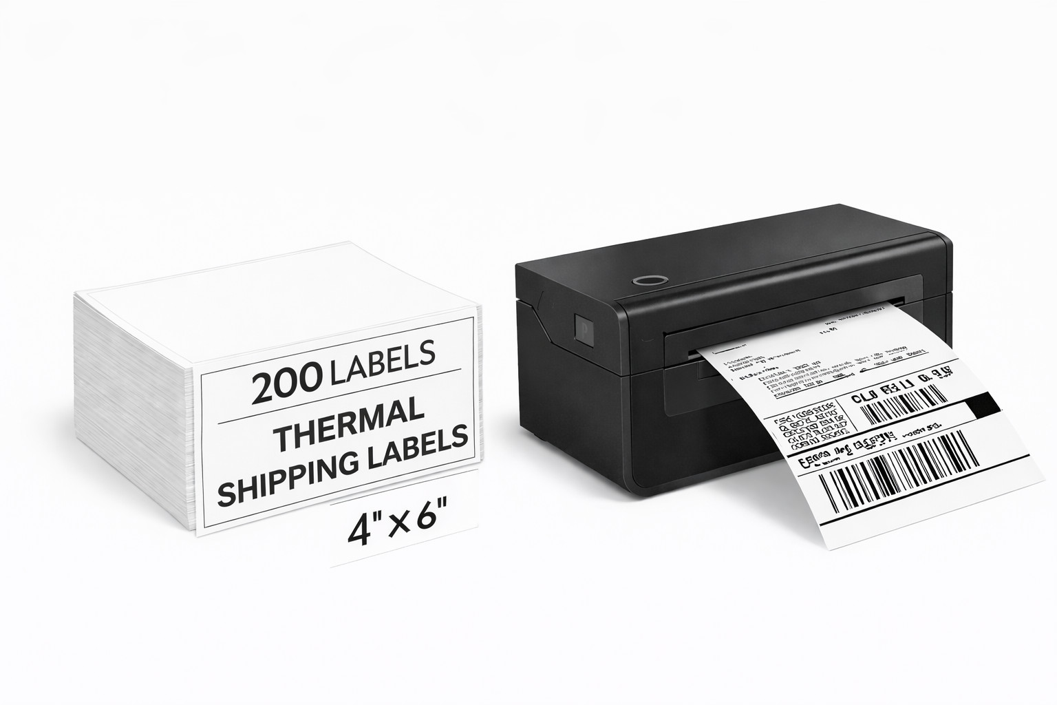4×6 Direct Thermal Shipping Labels 200 Pack Fanfold for Rollo Zebra