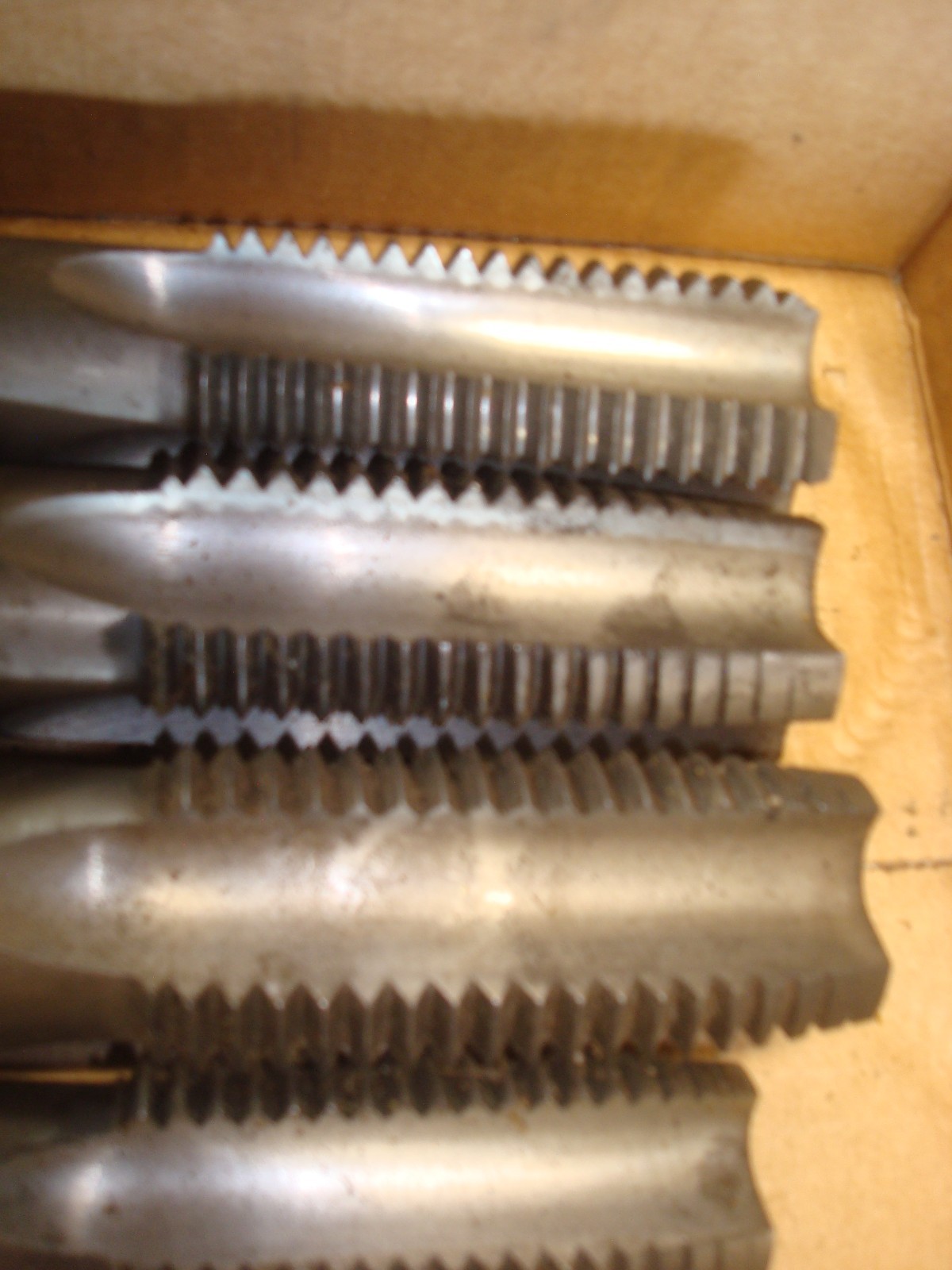 Lot of 9 Vintage Greenfield Taps 3x 1-1/2 6 NC, 3x 1-1/4 7 NC & 3x 1-1/8 7 NC