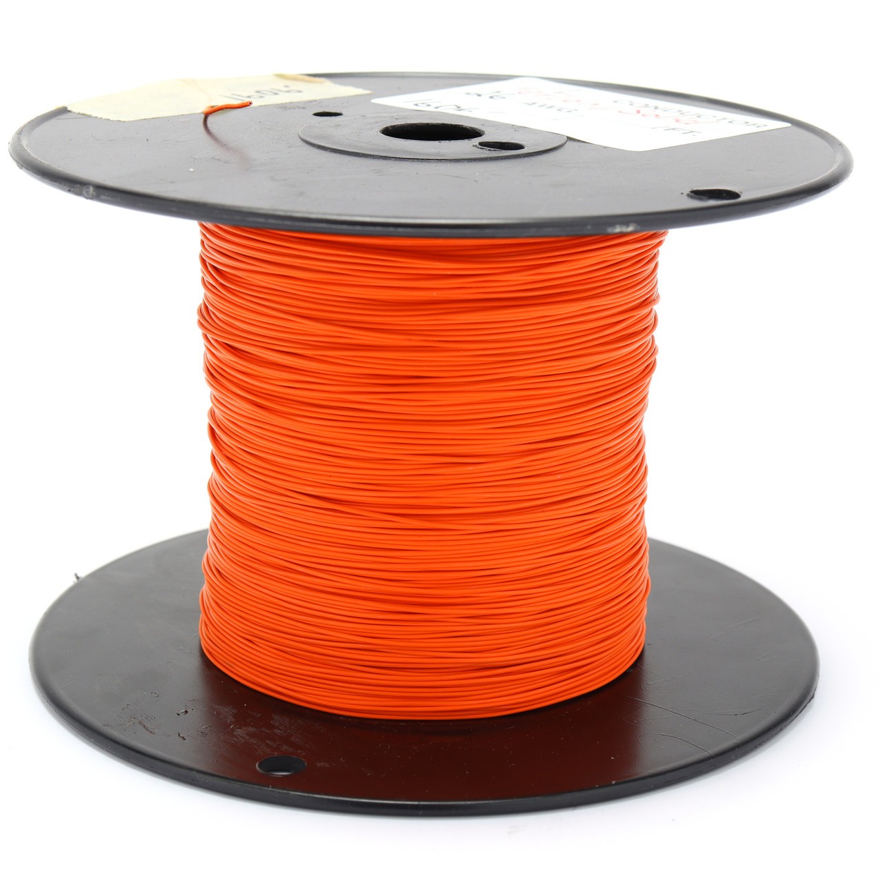 26AWG Solid Conductor Silver Plated Copper, PTFE Insulated Wire, Orange, 100ft
