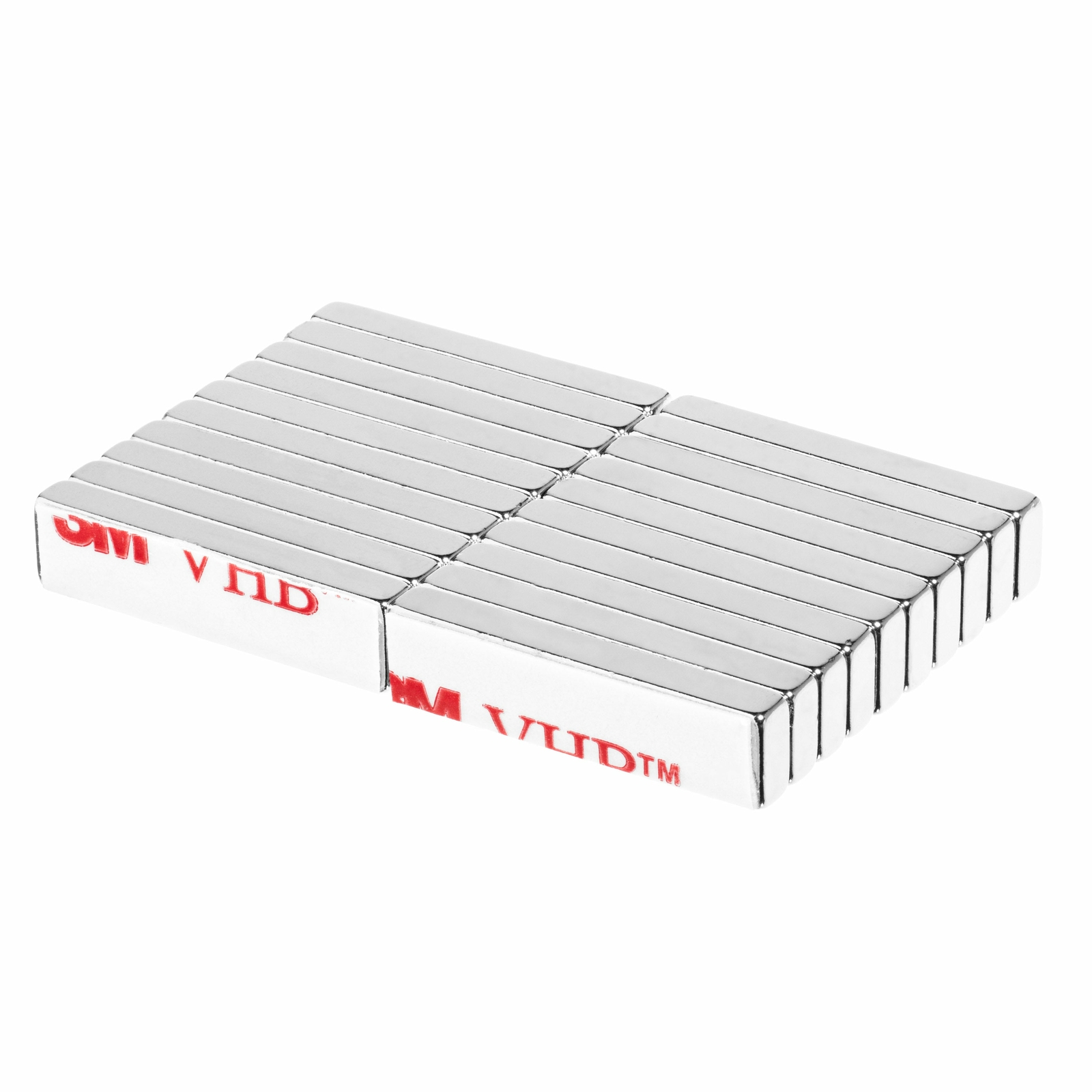 1 x 1/4 x 1/8 Inch Rare Earth Bar Magnets N42 with Adhesive (20 Pack)