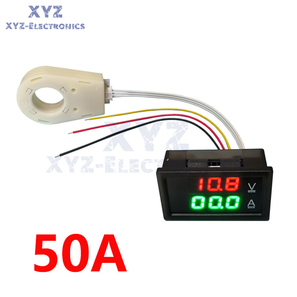 DC0-300V 50/100/200/400A Digital Current Voltage Meter Hall Ammeter Voltmeter