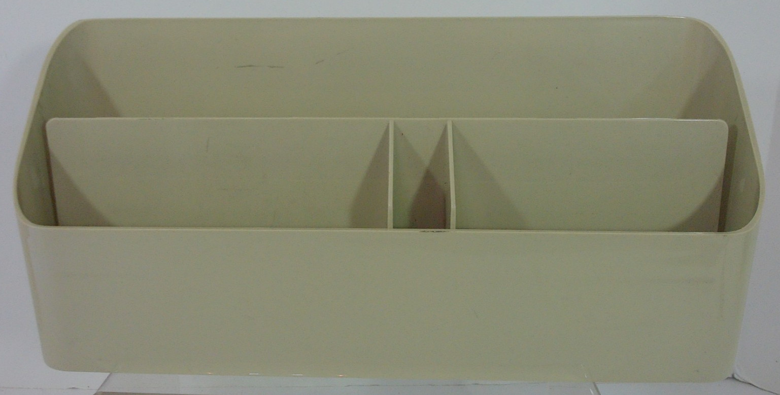 Vtg 1980 ELDON Office Products Tan Plastic Wall Mount/Table Top Desk Organizer