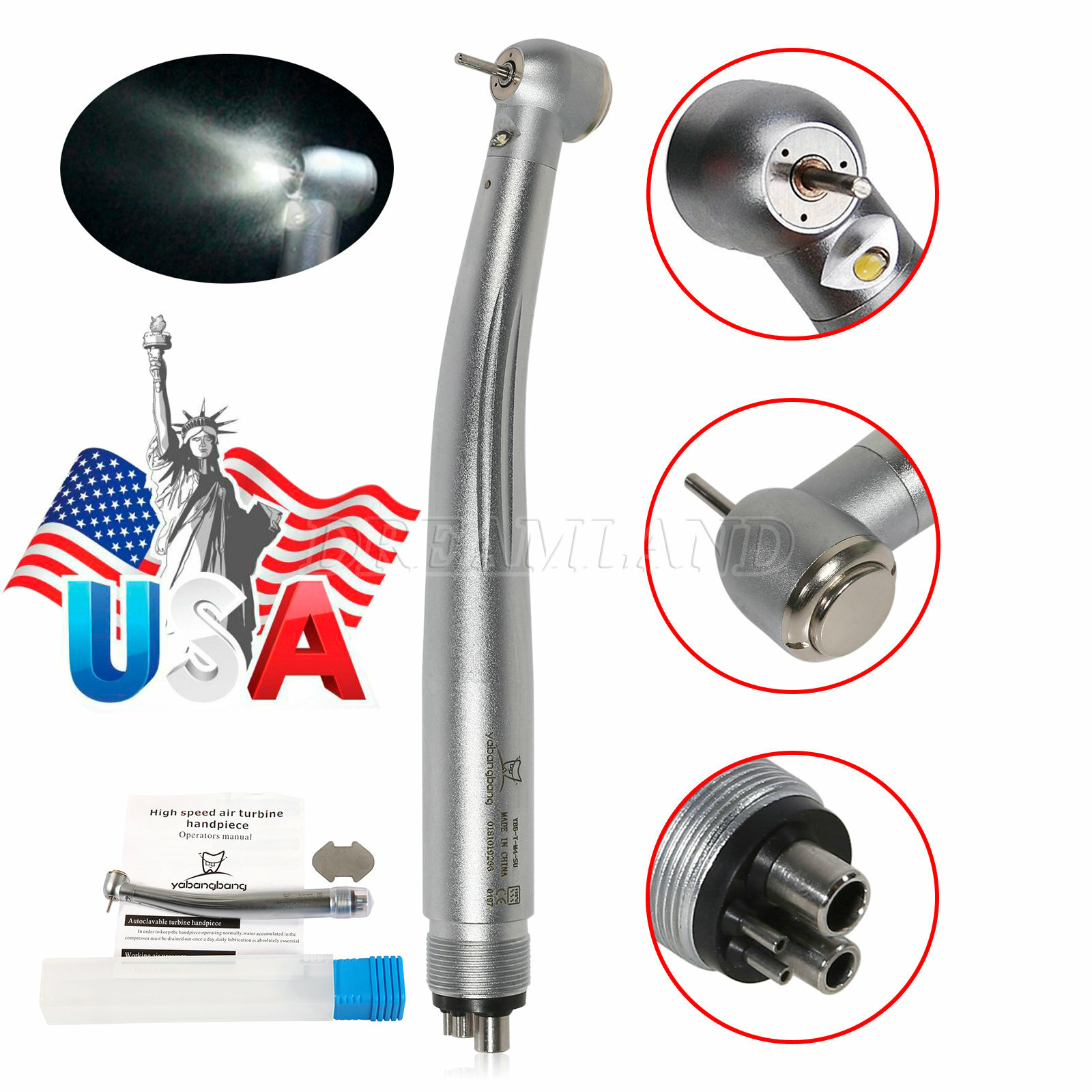 NSK Style Dental LED High Speed Handpiece 3 Spray E-generator 2 Holes or 4 Holes