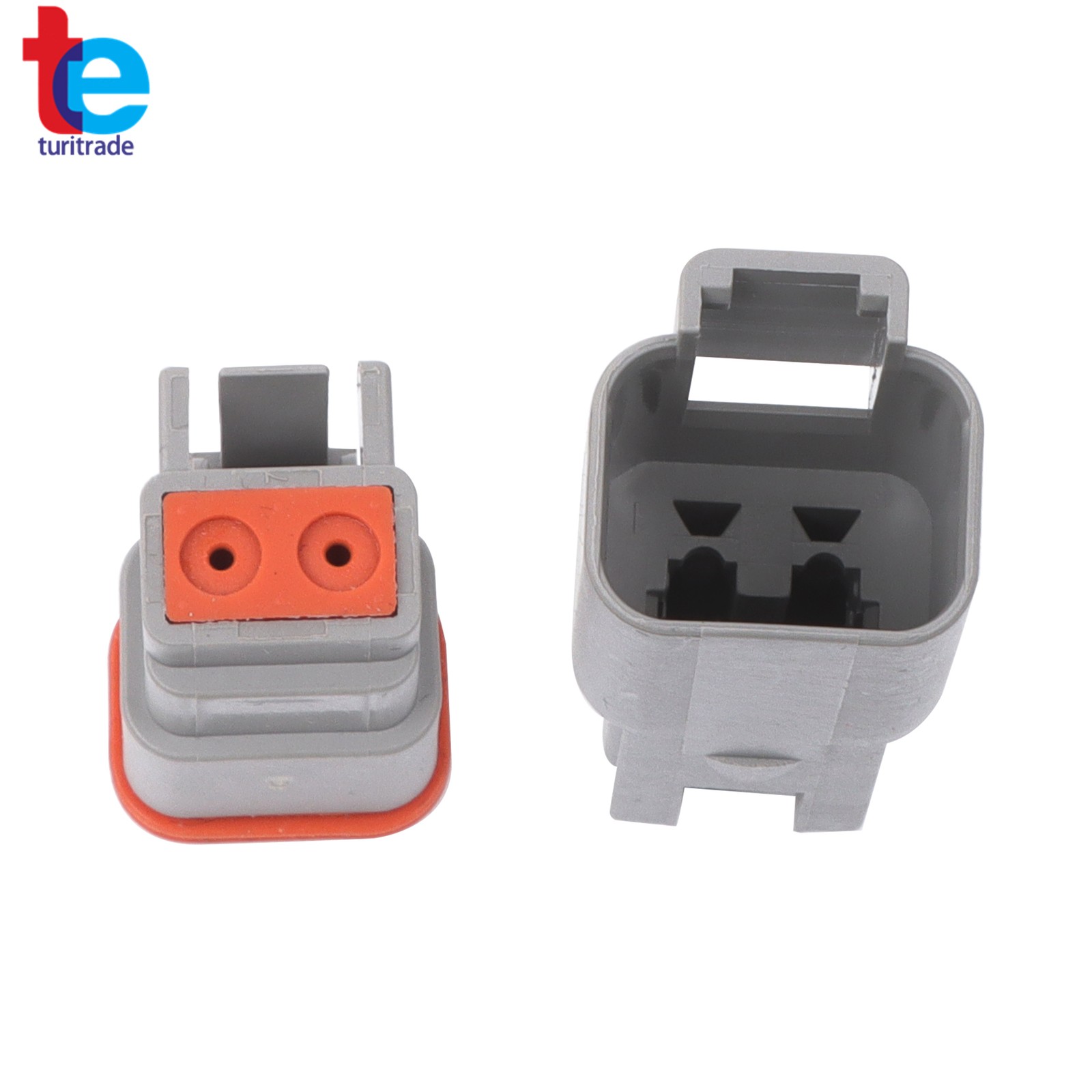 8 Sets 2 Pin Waterproof IP67 DT Connectors with Size 16 Solid Contacts 14-20AWG