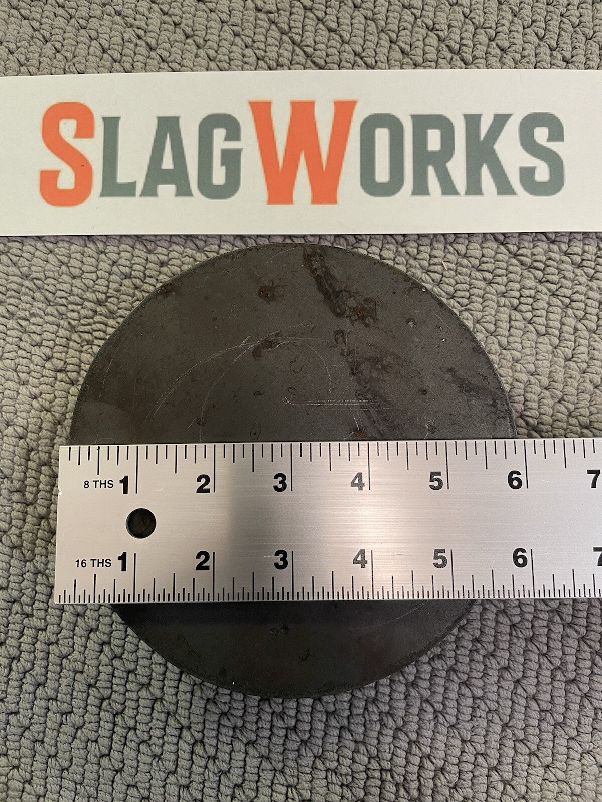 6 inch disc 1 inch thick steel plate 1”x6” disc A36 Hot Roll Flat