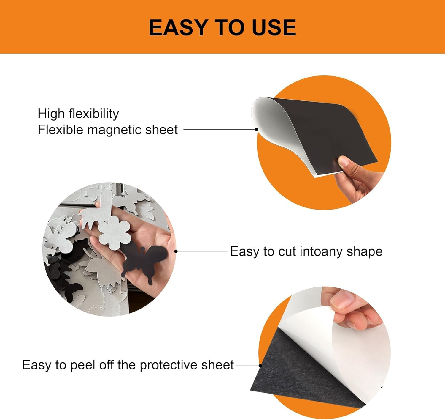 Magnetic Sheets with Adhesive Backing – Easy to Cut Magnet Sheet for Photos, Sti