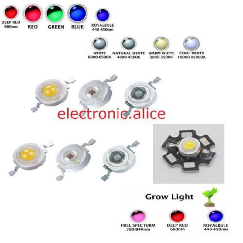 3W High Power LED Chip Light Beads White Red Blue Green IR light-emitting diode