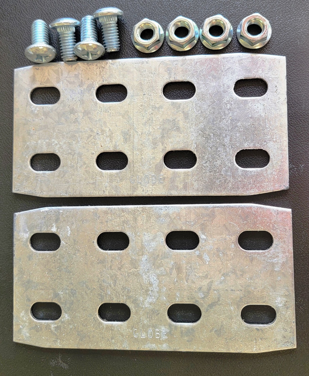 1 Set GS METALS PRSPST4 8 Slot Hole Splice Plate 4″ Flat Galvanized 6″x3″x1/8″