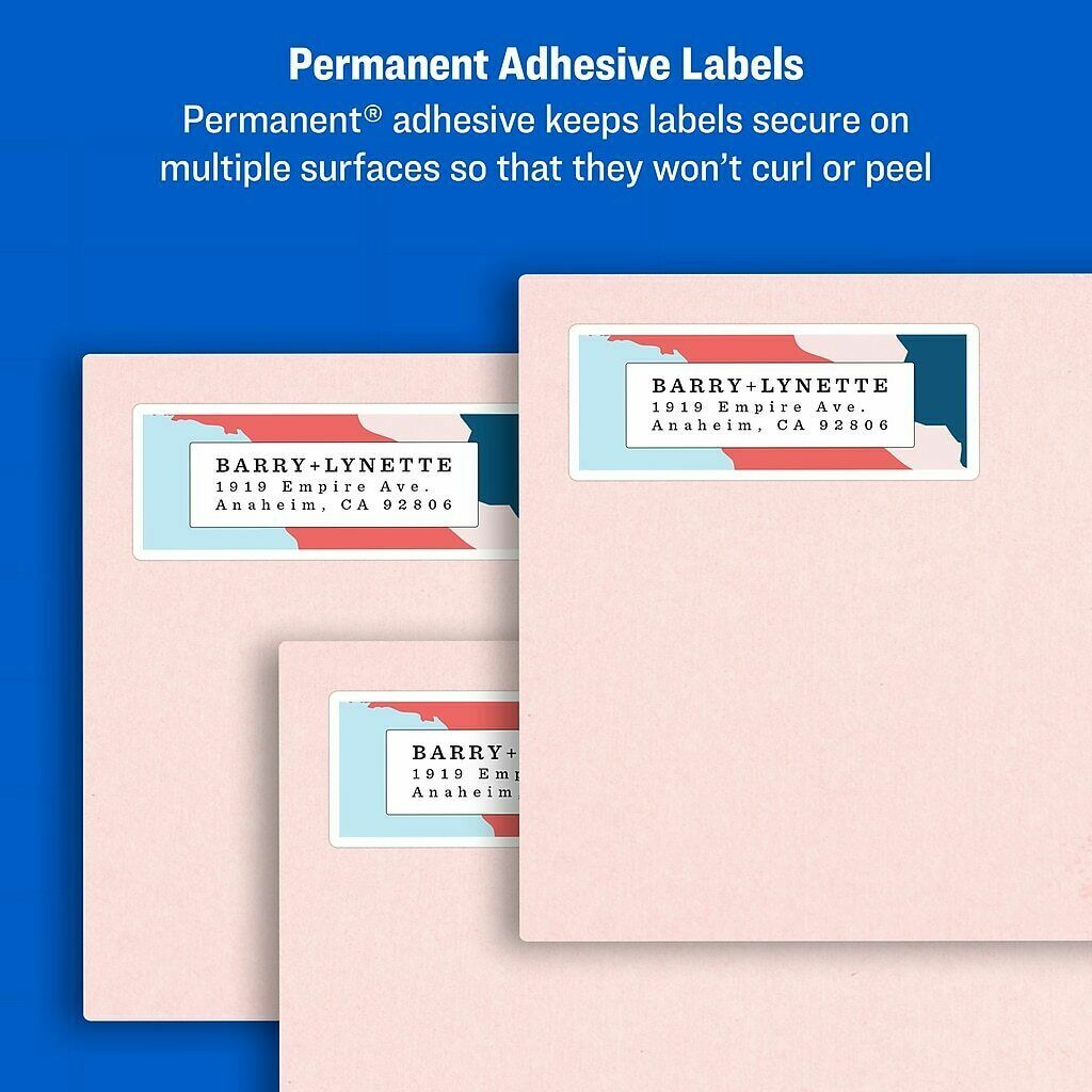 Avery Easy Peel Laser Return Address Labels 1/2″ x 1 3/4″ (5167) PICK YOUR OWN #