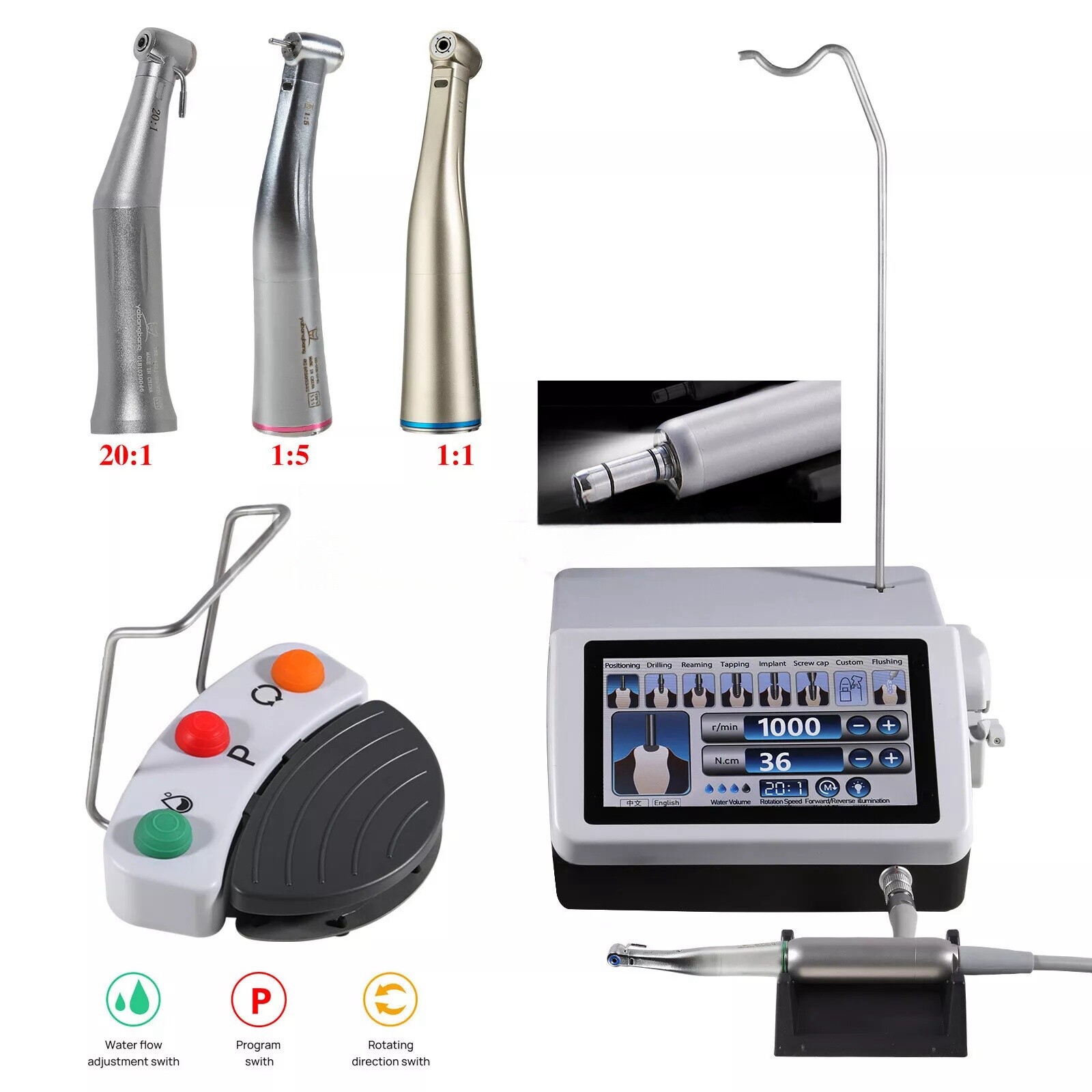 US Dental Implant Motor System 20:1 Handpiece /Brushless Electric Micro Motor DL