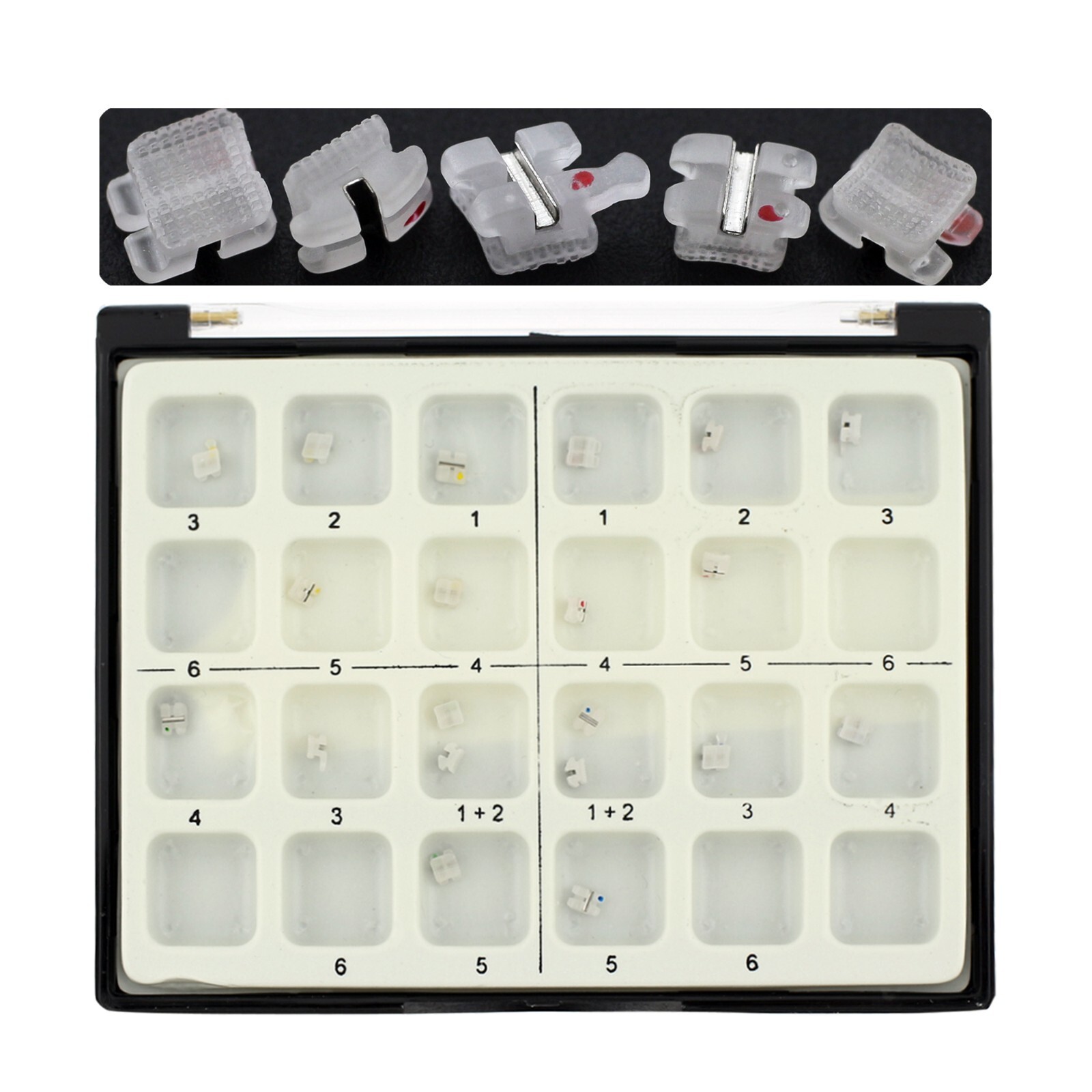 Orthodontic Bracket Ceramic Metal Slot Aesthetic Braces Roth 018 022 3M Clarity