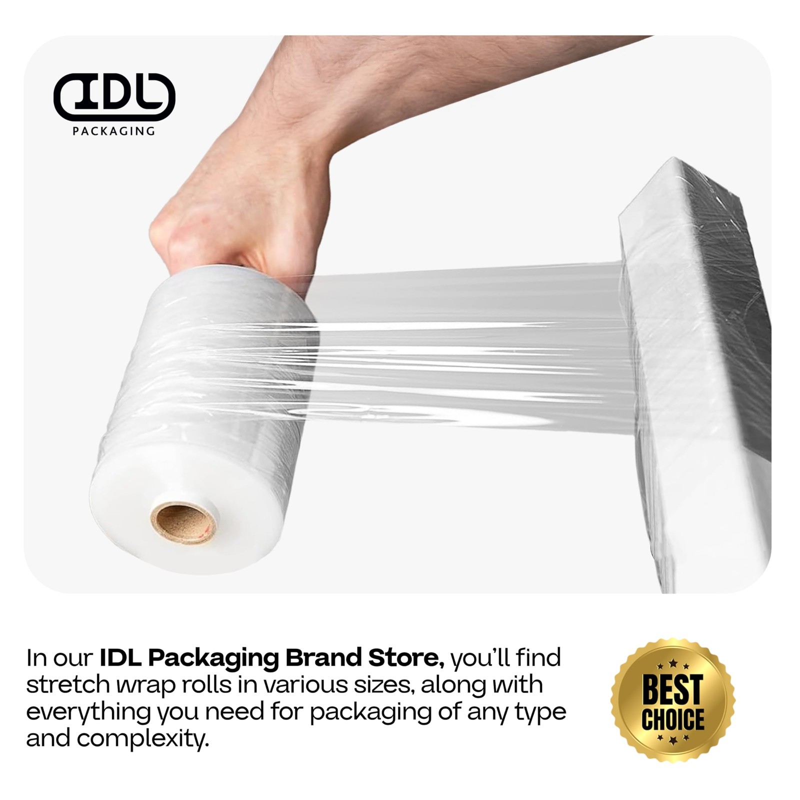Idl Packaging 5 Stretch Wrap Mini Roll 700 Feet 120 Gauge Pack Of 2 An Extended