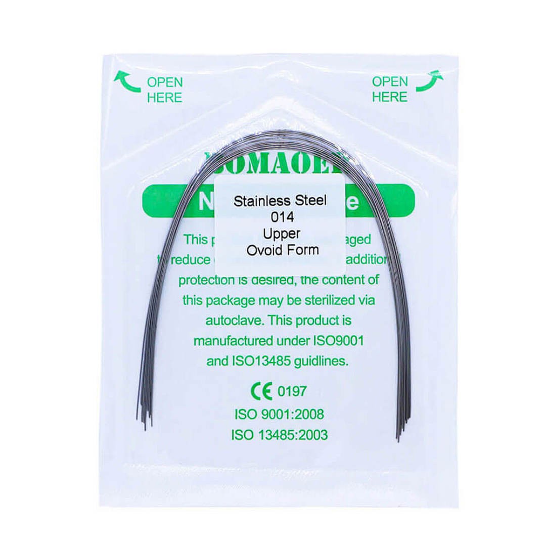 1×Dental Orthodontic Stainless Steel Round Arch Wires Ovoid Form 014 Upper