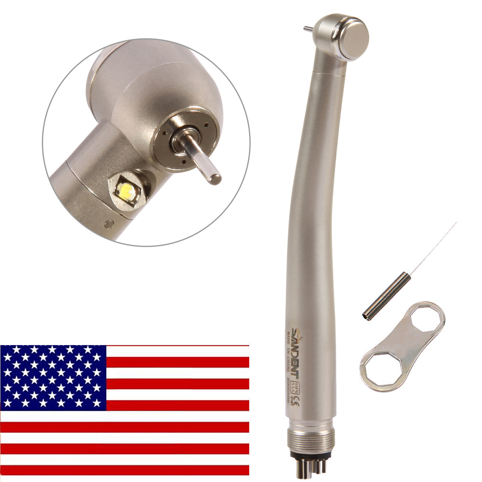 Dental No-LED/LED E-generator High Speed Handpiece Push Button 2/4Hole Turbine