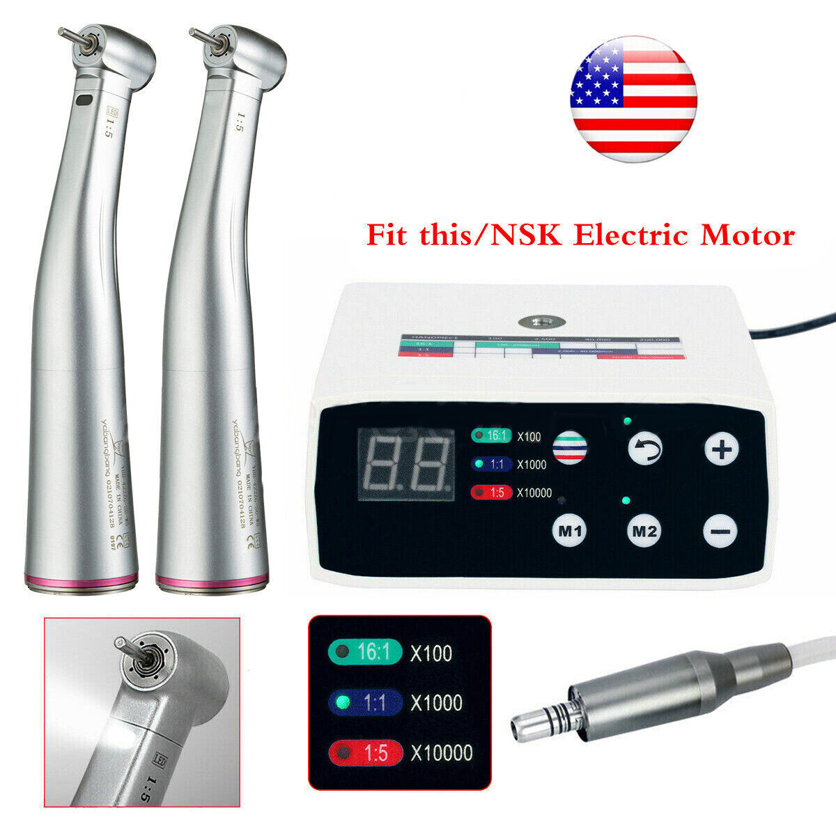 Dental Brushless Electric Micro Motor /1:5 increase (LED) Handpiece fit NSK KaV