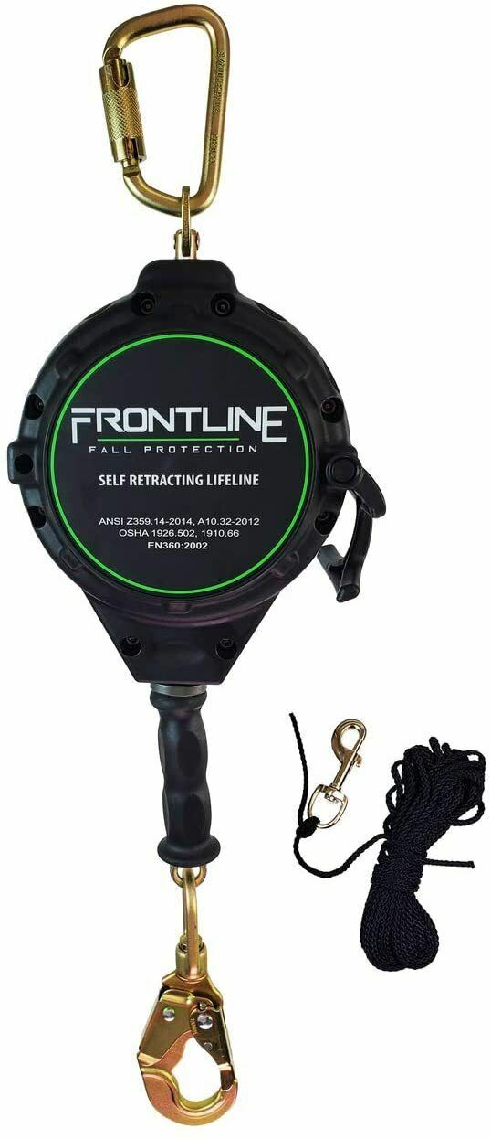 Frontline RPGC30 Cable Single Leg 30′ SRL with Steel Snap Hook End with Carry on