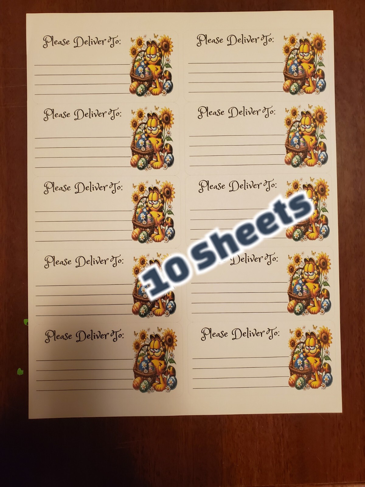10 Sheets please deliver to address shipping labels (PDT) pen pal, mail
