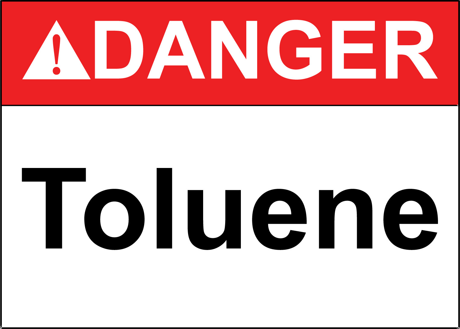 DANGER TOLUENE | Laminated Vinyl Decal Sticker Label