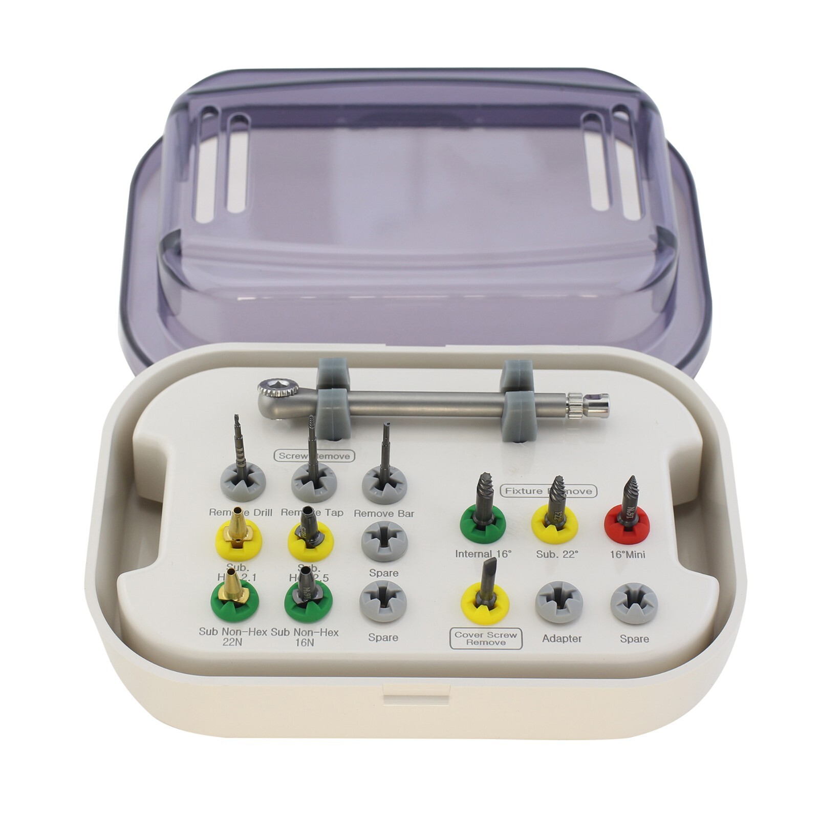 Implant Fixture & Fractured Screw Removal Kit Drill Bar Tap MCT FSRK-02 HeaNeam