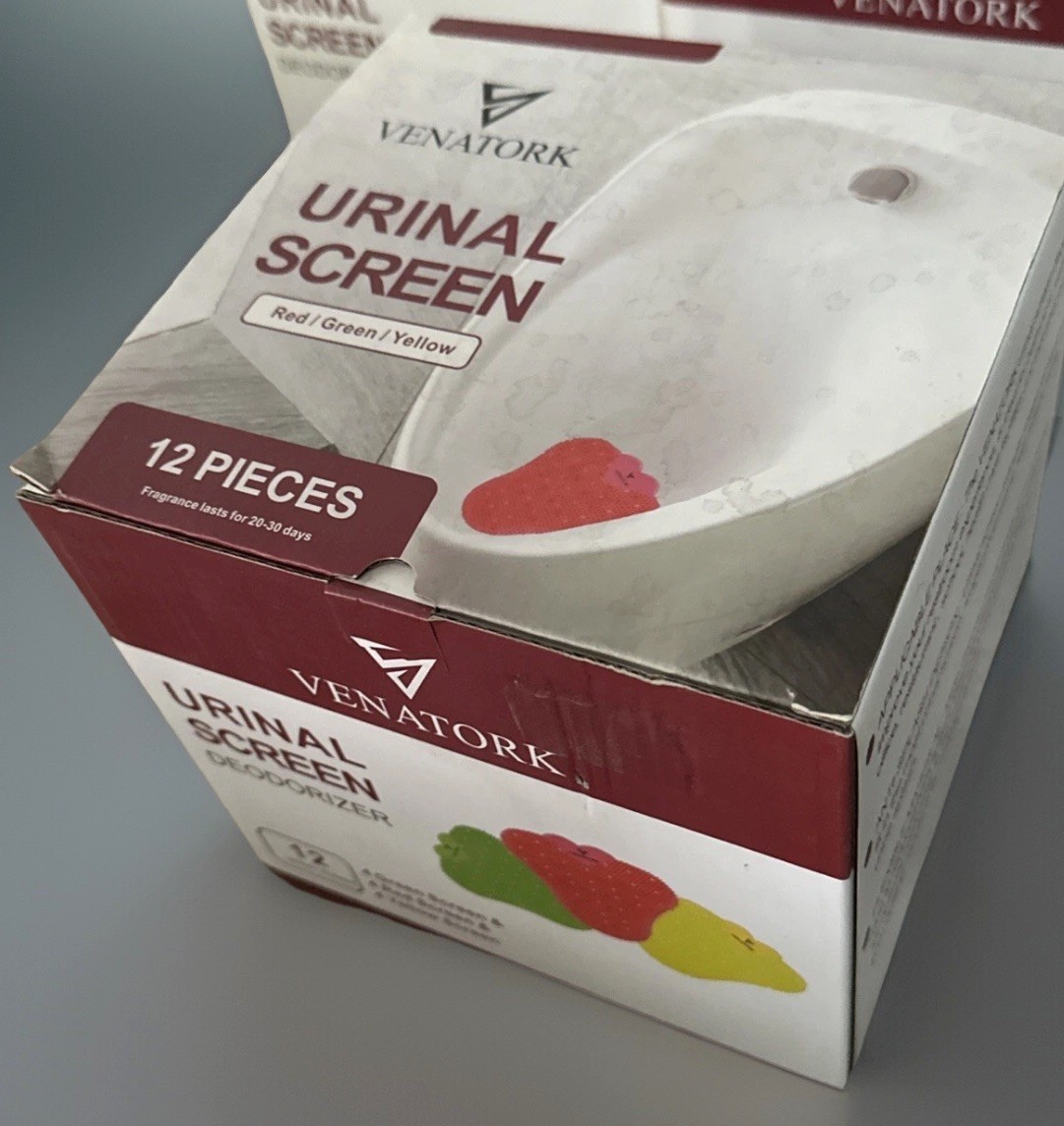 Urinal Screen Deodorizers Venatork 12 Pack Fresh Lemon Sweet Ripe Cherry Apple