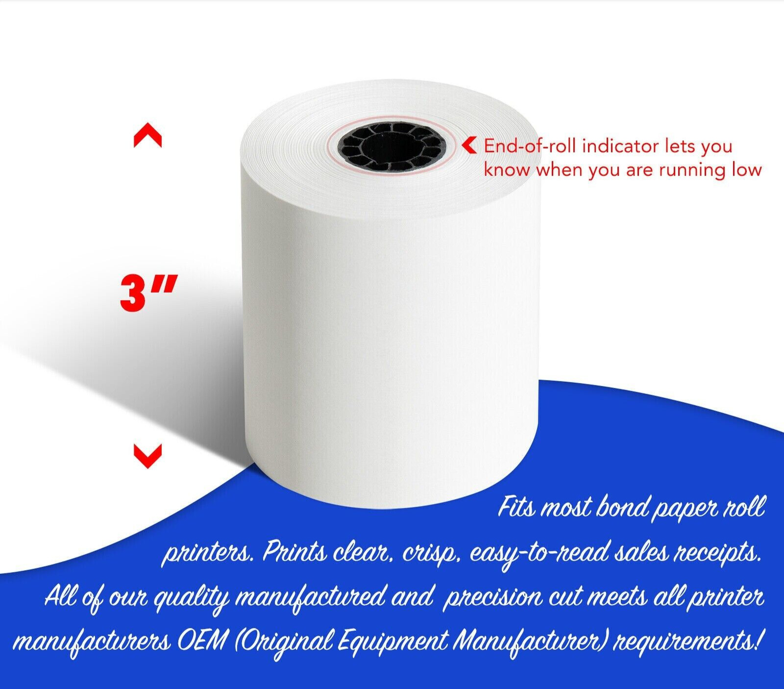 3 x 150 feet 1-Ply Bond Receipt POS Cash Kitchen Paper Star SP700- 50 Rolls