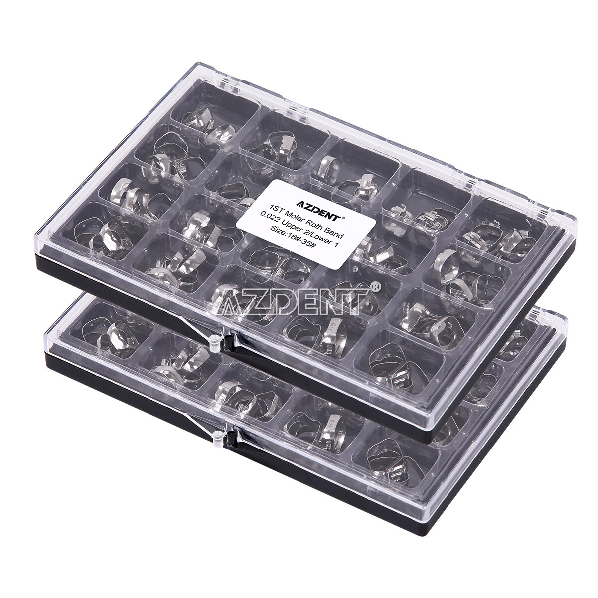 AZDENT Dental Orthodontic Bands With Buccal Tube 1st Molar Roth/MBT 022″ 16#-35