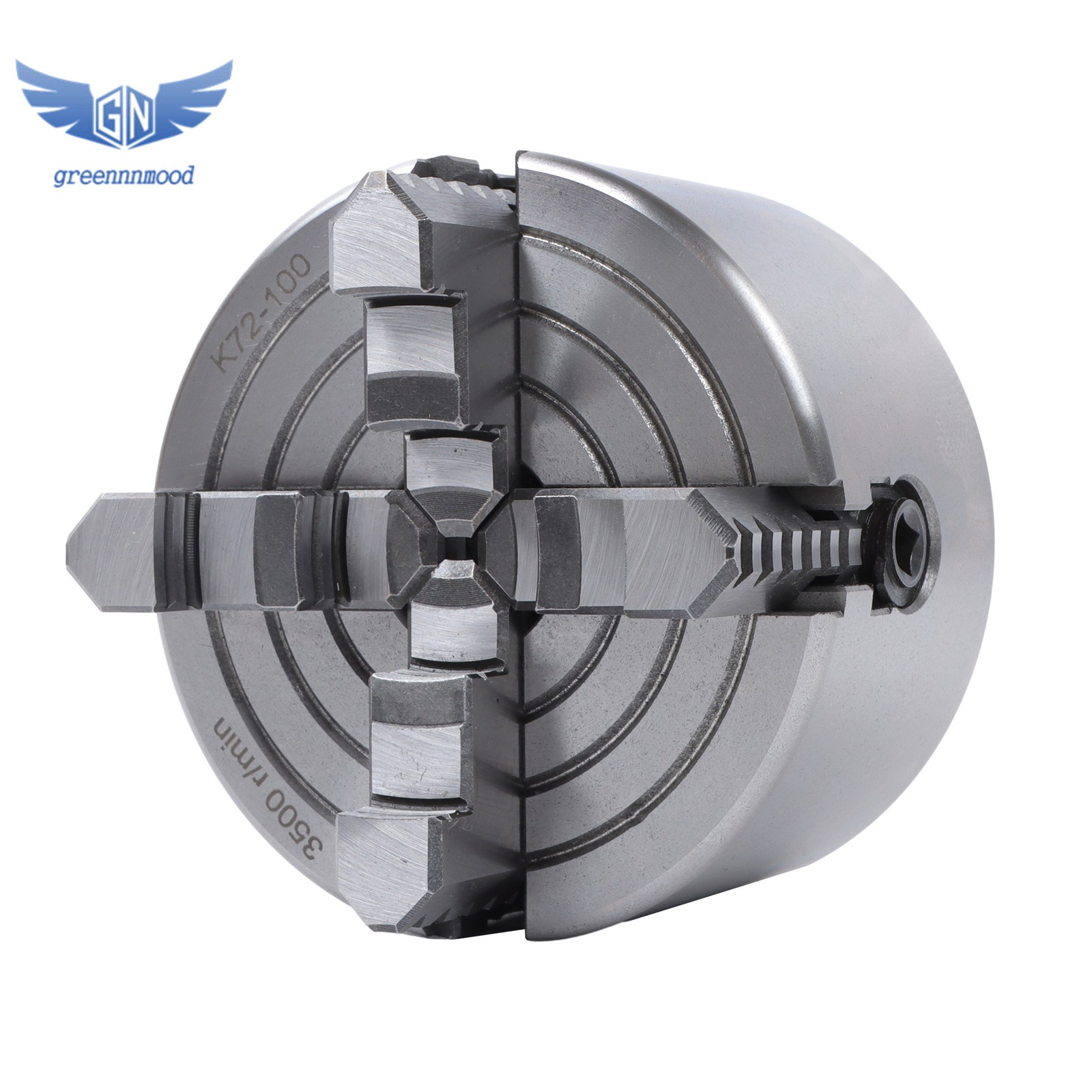K72-100 4″ Lathe Chuck 4 Jaw Independent Milling Machine Cast Iron Internal Jaw