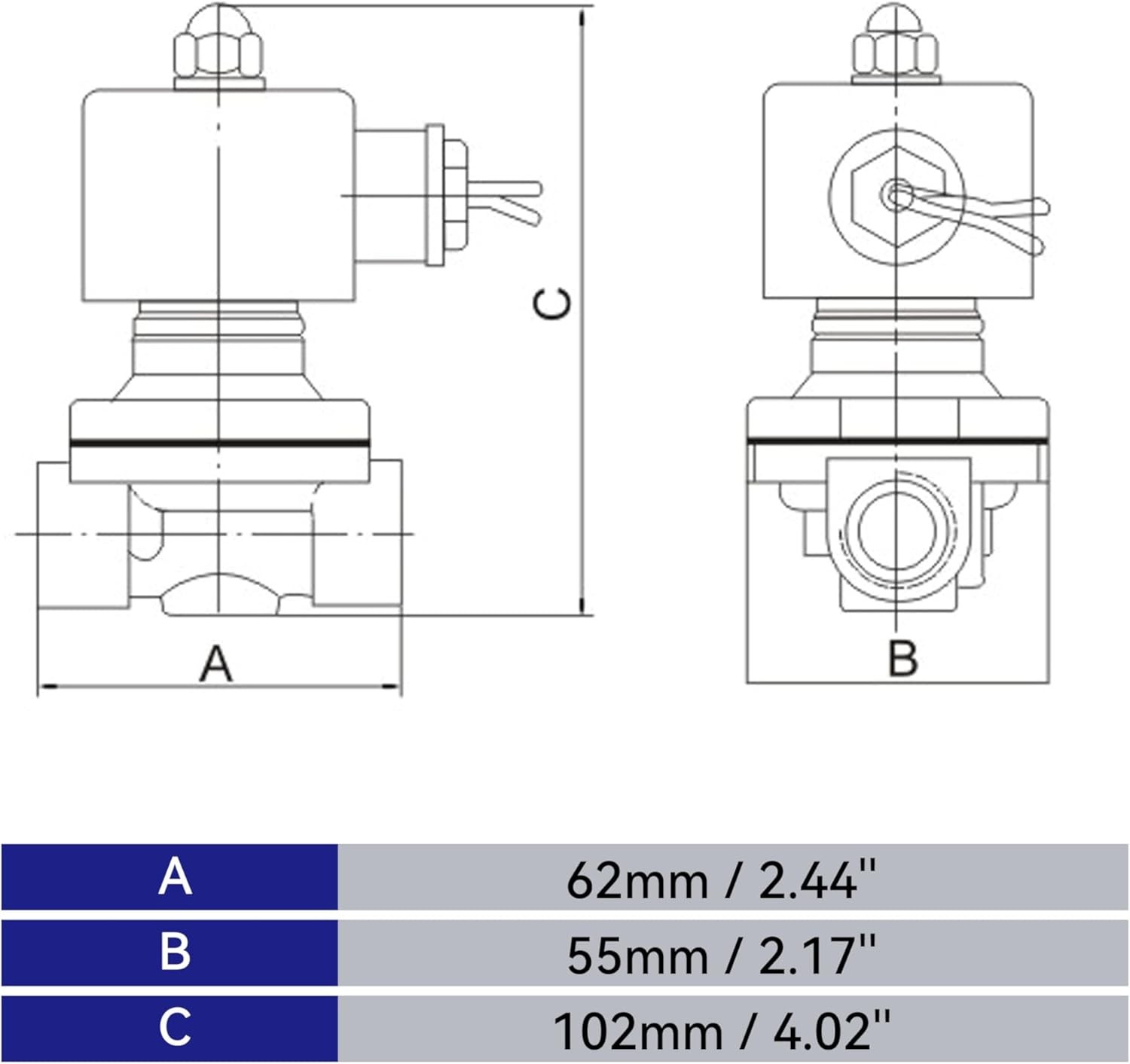HFS(R) 12V Dc 1/2″ Electric Solenoid Valve Water Air Gas, Fuels N/C