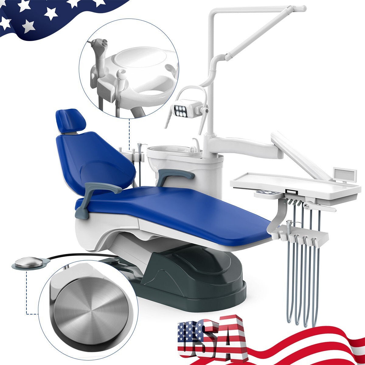 FDA CE Dental Chair Unit Computer Controlled Motor Delivery System+ Doctor Chair
